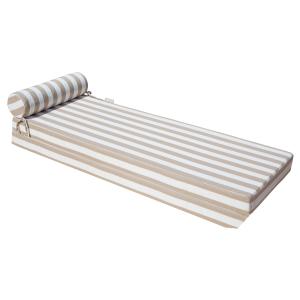 Matelas extérieur réversible recto rayé beige & verso raphi…