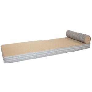 Matelas extérieur réversible recto rayé & verso raphia - Si…