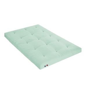 Matelas futon coton et fibres recyclés, vert céladon 160x20…