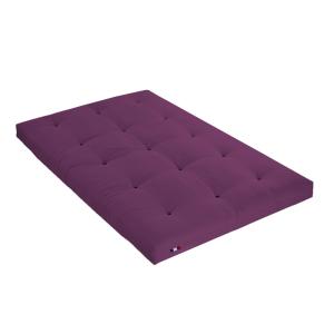Matelas futon latex et fibres aubergine 140x190
