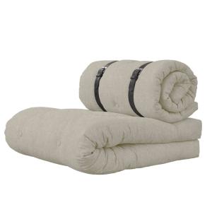 Matelas futon pouf 2 en 1 beige 70x200