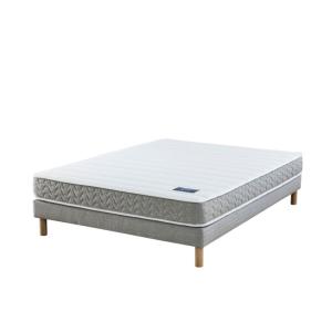 Matelas latex 16 cm, sommier gris, pieds 120x200 cm