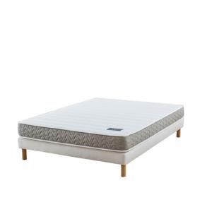 Matelas mousse 19 cm   sommier blanc   pieds 120x190 cm