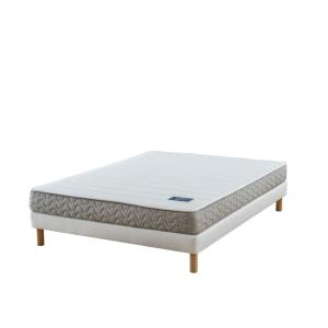 Matelas mousse & latex   sommier blanc   pieds 120x190 cm