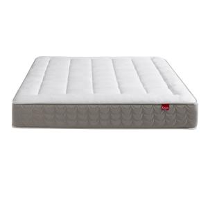 Matelas ressorts ensachés 27 cm gris et blanc 160 x 200 cm