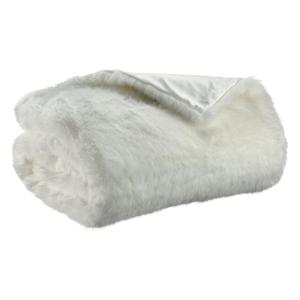 Maxi plaid recyclé  en coton recycle neige 180 x 220 cm