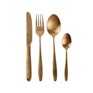 Ménagère inox - 16 Pièces - Marron cuivré