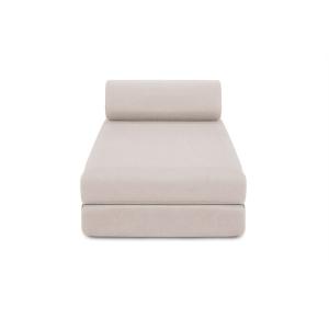Méridienne convertible 3 places en tissu imperméable beige