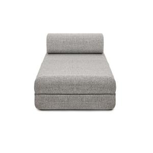 Méridienne convertible et modulable 3 places en tweed gris