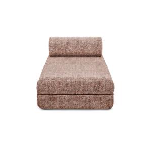 Méridienne convertible et modulable 3 places en tweed rouge