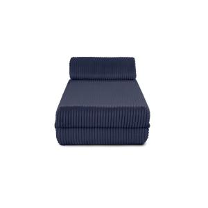 Méridienne convertible et modulable 3 places en velours ble…