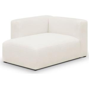 Méridienne d'angle à gauche modulable en tissu bouclé beige…