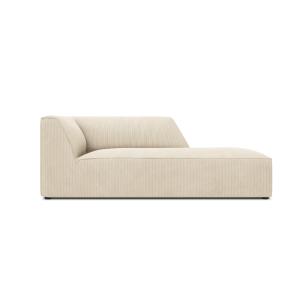 Méridienne droite 1 place en tissu velours côtelé beige cla…