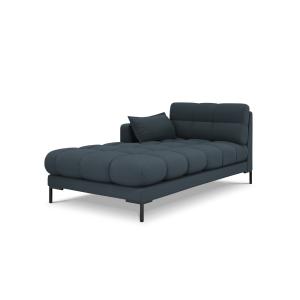 Méridienne gauche 1 place en tissu structurel bleu