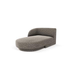 Méridienne gauche en tissu chenille gris