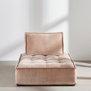 Méridienne pour canapé modulable effet velours beige latte