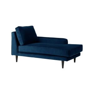Méridienne tissu velours p150 bleu