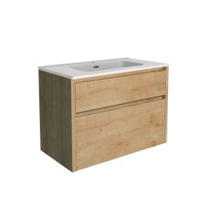 Meuble 80cm Chêne Arlington PPSM   vasque blanche