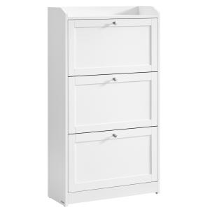 Meuble à chaussure avec 3 abattants cloisons ajustables bla…