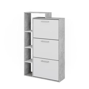 Meuble à chaussure avec 3 compartiments, Béton 80 x 128.3 c…