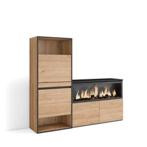 Meuble à Chaussure effet bois de chêne 167x35x145cm cheminé…