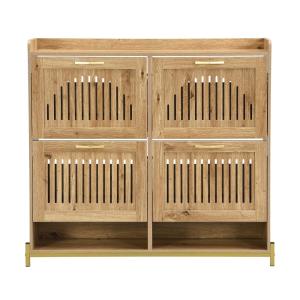 Meuble à chaussures 4 abattants en bois,beige