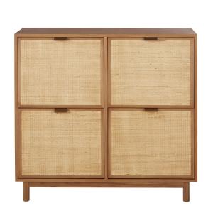 Meuble à chaussures 4 portes cannage en rotin