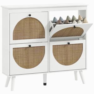 Meuble à chaussures armoire à chaussures 4 abattants en boi…