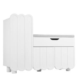 Meuble à chaussures blanc avec rangement banc assise rembou…