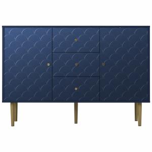 Meuble à Chaussures Bleu Nuit avec Tiroirs