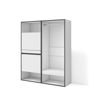 Meuble à Chaussures effet bois blanc 120x35x145cm