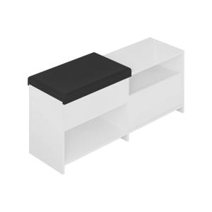 Meuble à chaussures effet bois blanc 120x41h51 cm