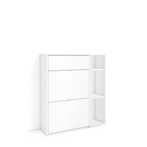 Meuble à Chaussures effet bois Blanc 90x27x102cm