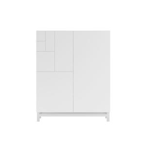 Meuble à chaussures en mélaminé blanc veiné 112x90x27 cm