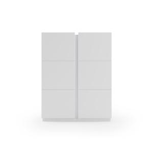 Meuble à chaussures en mélaminé blanc veiné 122x95x35 cm