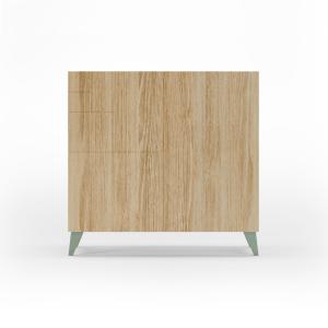 Meuble à chaussures en mélamine chêne pieds verts 87x90x27…