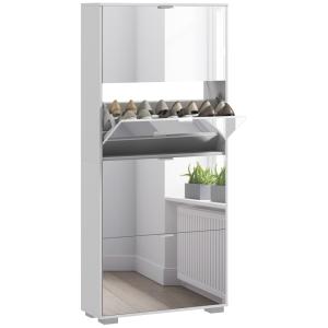 Meuble à chaussures grand miroir 2 en 1 4 portes