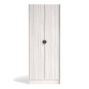 Meuble à chaussures mélamine blanc portes effet lattes blan…