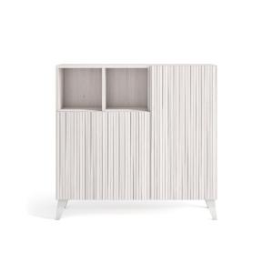 Meuble à chaussures mélaminé blanc portes lattes blanc 87×9…