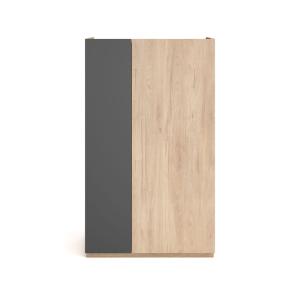 Meuble à chaussures mélaminé chêne clair porte graphite 122…