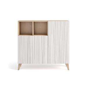 Meuble à chaussures mélamine chêne clair portes imprimées b…