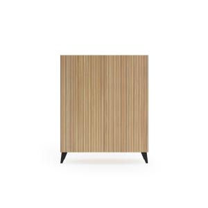 Meuble à chaussures mélaminé chêne doré-impression lattes 1…