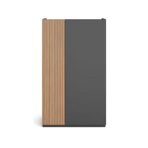 Meuble à chaussures mélaminé graphite porte effet lattes 12…