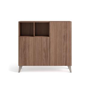 Meuble à chaussures mélaminé noyer pieds taupe 87×90×27 cm…