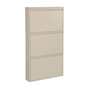 Meuble à chaussures métal crème 3 abattants, 9 paires