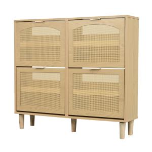 Meuble à Chaussures Scandinave en Bois Clair avec Façades e…