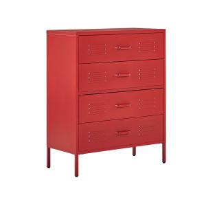Meuble à tiroirs métal rouge