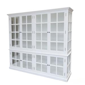 Meuble armoire vitrine en bois blanc et verre 220 x 55 x 19…