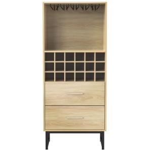 Meuble bar avec casier à bouteilles, support à verres suspe…