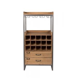 Meuble bar vintage en bois et métal